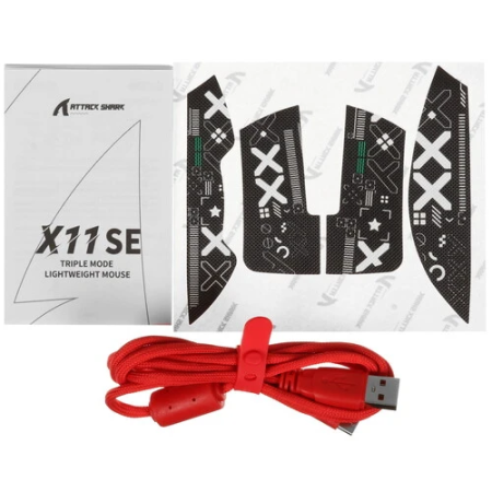 Мышь беспроводная + проводная Attack Shark X11 SE (X11 SE Red) красный