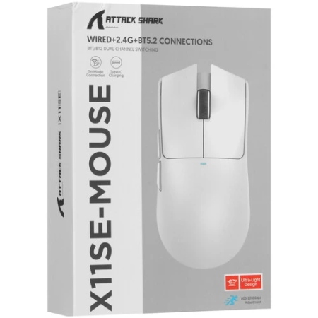 Мышь беспроводная + проводная Attack Shark X11 SE (X11 SE Red) красный