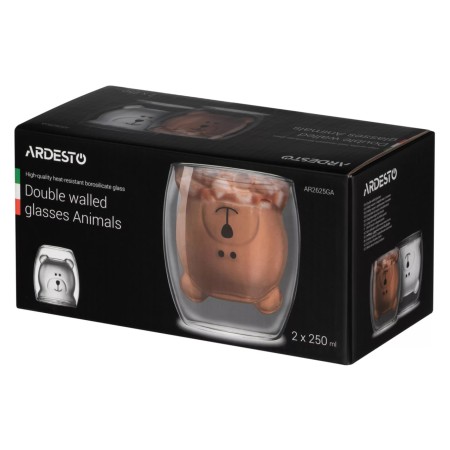 Набор чашек Ardesto Animals (AR2625GA) прозрачный