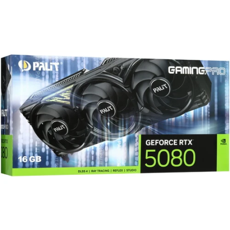 Видеокарта Palit GeForce RTX 5080 GamingPro V1 (NE75080019T2-GB2031Y) 16 Гб черный
