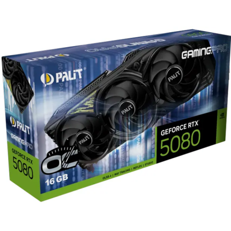 Видеокарта Palit GeForce RTX 5080 GamingPro OC V1 (NE75080S19T2-GB2031Y) 16 Гб черный