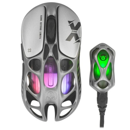 Мышь беспроводная + проводная GravaStar Mercury X Pro Interstellar Silver серый