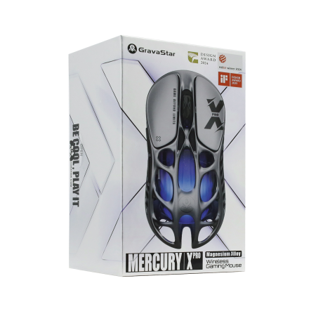 Мышь беспроводная + проводная GravaStar Mercury X Pro Interstellar Silver серый