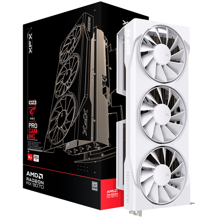 Видеокарта XFX Swift AMD Radeon RX 9070 OC White Triple Fan Gaming Edition (RX-97SWFB3W9) 16 Гб белый