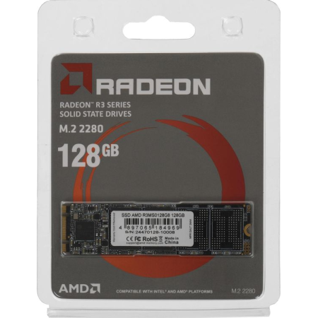 128 ГБ SSD диск AMD RADEON R3 Series (R3MS0128G8) черный