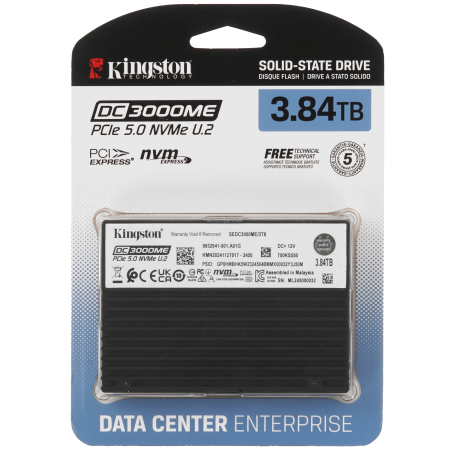 3.84 ТБ SSD диск Kingston DC3000ME (SEDC3000ME/3T8) черный