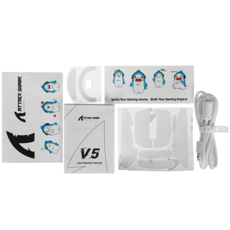 Мышь беспроводная + проводная Attack Shark V5 (V5 White) белый