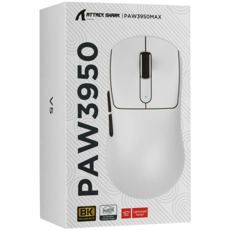 Мышь беспроводная + проводная Attack Shark V5 (V5 White) белый