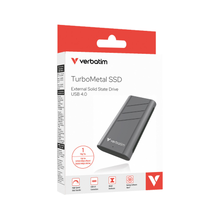 2 TB Внешний SSD диск Verbatim TurboMetal (32021) черный