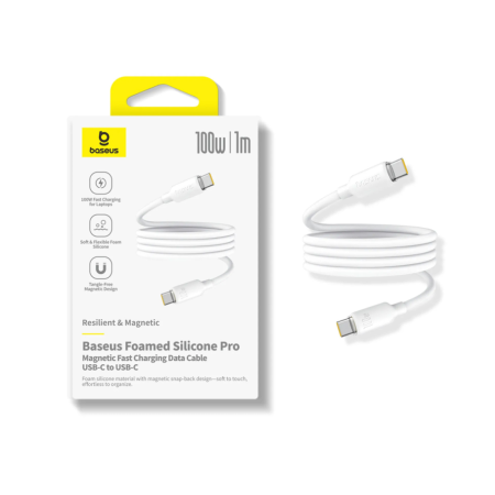 Интерфейсный кабель Baseus Foamed Silicone Pro Magnetic (E0426D01) белый