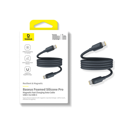 Интерфейсный кабель Baseus Foamed Silicone Pro Magnetic (E0426D00) черный