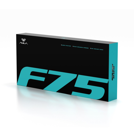 Клавиатура беспроводная + проводная Aula F75 (F75 G/W3 PLB) фиолетовый/бежевый/зеленый
