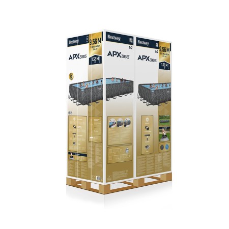 Бассейн каркасный Bestway APX 561KJ (956x488x132 см) темно-серый