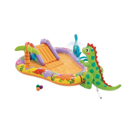 Бассейн надувной детский Intex Dino Park 56139NP (201x157x69 см) желтый