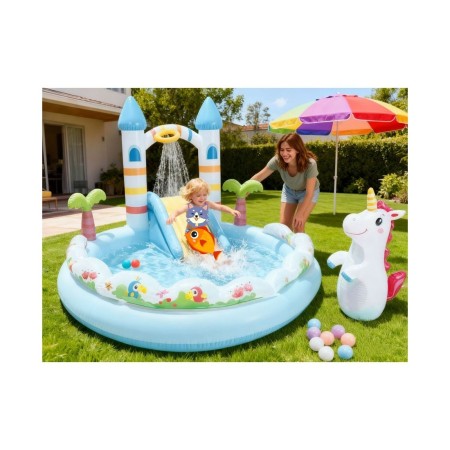 Бассейн надувной детский Intex Unicorn Castle 56148NP (196x178x127 см) голубой