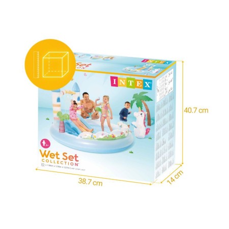 Бассейн надувной детский Intex Unicorn Castle 56148NP (196x178x127 см) голубой