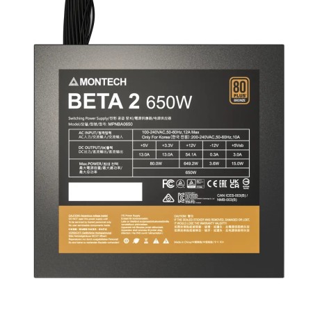 Блок питания Montech BETA 2 650W (BETA 2 650W) черный
