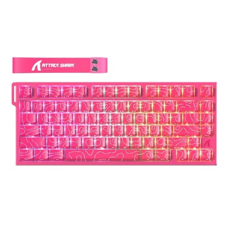 Клавиатура проводная Attack Shark R82 HE (R82 HE Pink Contour) розовый
